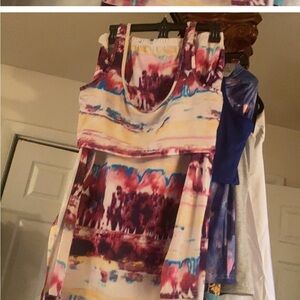 Multicolor 2 pcs skirt with bra top